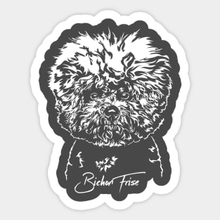 Funny Bichon Frise dog lover dog portrait Sticker